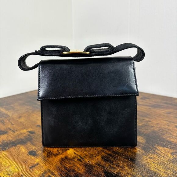 Salvatore Ferragamo Vara Ribbon Mini Tote Bag Black Leather - Picture 1 of 16